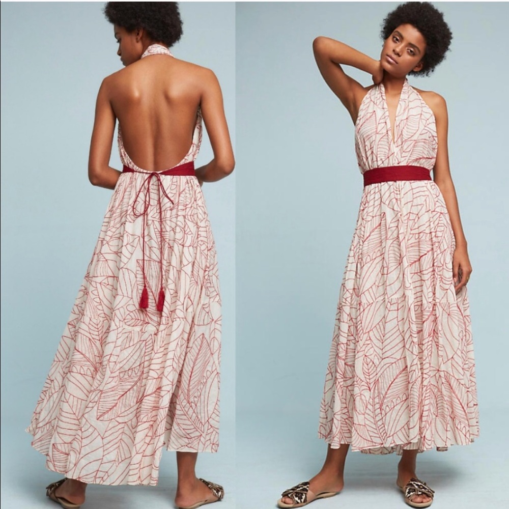 Anthropologie Samarkand Lilka Embroidered Maxi
